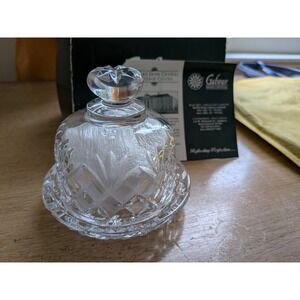 Galway Irish Crystal Clifden Round Butter Dish 25402 Made in Ireland Domed Lid